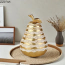 GobekUsa Golden Pineapple Resin Sculpture Desk Decoration Art Statuette