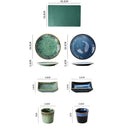 GobekUsa Ceramic Dinnerware Set - Japanese-Inspired Kiln Change Plates and Bowl