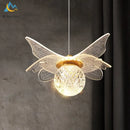GobekUsa Butterfly LED Chandelier Copper Pendant Light for Bedroom Living Room Decoration
