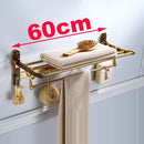 GobekUsa Brass Bathroom Accessories Set: Robe Hook, Paper Holder, Towel Bar, Soap Basket
