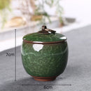 GobekUsa Ice Cracked Texture Tea Caddy Storage Jar with Moisture-proof Sealed Lid