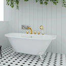 GobekUsa Gold Crystal Brass Bathtub Faucet Set with Hand shower Head