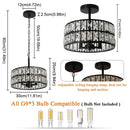 GobekUsa Crystal Chandelier LED Pendant Light for Modern Home Decor
