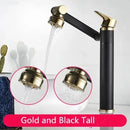 GobekUsa Gold Multifunction Bathroom Sink Faucet Hot Cold Water Mixer Deck Mounted