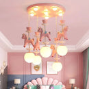 GobekUsa Kids Dream Carousel Chandelier: Modern, Creative & Cute Bedroom Pendant Light