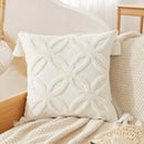GobekUsa Boho Beige White Embroidered Pillow Cases Set