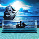 GobekUsa Black Pearl Pirate Ship Drift Bottle Desktop Ornament