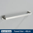 GobekUsa Black Stainless Steel Bathroom Accessories Set: Towel Bar, Paper Holder, Hook & Bath Rack