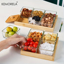 GobekUsa Bamboo Wood Lid Glass Snack Storage Jar | Stylish Container for Snacks and Dried Fruits