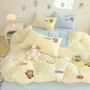 GobekUsa Cartoon Embroidery Jacquard Comforter Sets | Washed Cotton | Soft Skin-Friendly Bed Linen