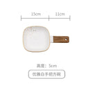 GobekUsa Ceramic Wood Handle Bowl: Nordic Style Salad & Noodle Tableware