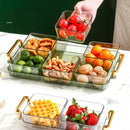 GobekUsa 6-Grid Divided Fruit Plate Snack Dish Dry Fruit Tray Light Luxury Tray