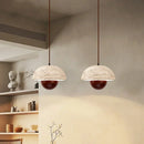 GobekUsa LED Pendant Lights Bar Decor Yellow Travertine Stone Wood Hang Lamp