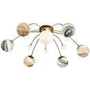 GobekUsa Art Deco Planet Ball Pendant Lamp Gold Metal G9 Bulb - Elegant Hanging Light Fixtures