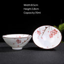 GobekUsa Blue & White Ceramic Kung Fu Tea Cup - Japanese Style Porcelain Sake Cups
