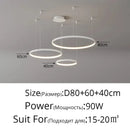 GobekUsa Acrylic LED Ring Pendant Light Modern Minimalist Art Decor Chandelier