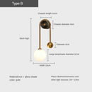 GobekUsa Glass Ball LED Wall Lamp: Modern Round Gold Iron Light for Bedroom, Living Room