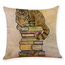 GobekUsa Creative Cat Linen Pillow Case 45x45cm - Sofa Cushion Cover