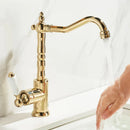 GobekUsa Gold Black Brass Bathroom Kitchen Faucet - Sink Mixer for Hot Cold Water