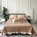 GobekUsa Lace Ruffles Quilted Bedspread Set with Pillowcases Queen Size