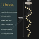 GobekUsa Crystal LED Ceiling Chandelier: Modern Spiral Kitchen Staircase Home Decoration Light