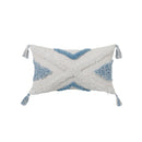 GobekUsa Blue Geometric Tufted Long Waist Pillowcase Set, 30x100cm