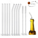 GobekUsa Glass Straw Set for Smoothies Cocktails Bar - Reusable, High Borosilicate Straw