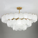 GobekUsa LED Frost Glass Shell Chandelier for Home Decor and Lighting