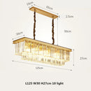 GobekUsa Gold Black Metal LED Pendant Lights with Crystal Suspension and Chain Hangings