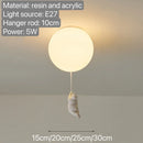 GobekUsa Bear Pendant Light: Kids Bedroom Chandelier LED Balloon Ceiling Lamp