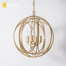 GobekUsa Gold Globe Chandelier Pendant Light for Living Room & Dining Room