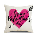 GobekUsa Cartoon Cat Linen Pillowcase 45x45cm Couple Love Cushion Covers for Living Room