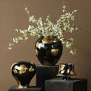 GobekUsa Gold Foil Ceramic Vase for Flower Arrangement and Home Decoration