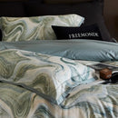 GobekUsa 100s Egyptian Cotton Printed Bedding Set with Sheet, Duvet Cover, and Pillowcase