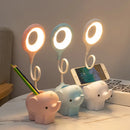 GobekUsa Elephant LED Table Lamp: Three Color Temperature Adjustable Eye Protection Learning Light