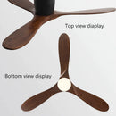 GobekUsa 52" Low Floor Fan Lights Wood Blade Remote Control Ceiling Fan Strong Winds