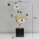 GobekUsa Golden Tree Crystal Flower Brass Amethyst Decor with Golden Bird Figurines