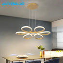 GobekUsa Gold Flower Acrylic Pendant Chandelier - Modern LED Ceiling Light