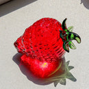 GobekUsa Glass Red Strawberry Figurine Crystal Fruit Miniature Ornament Decor