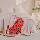 GobekUsa Hairy Furry Leopard Pattern Blanket