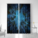 GobekUsa Dark Blue Forest & City Night View Modern Printed Curtains