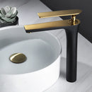 GobekUsa Brushed Gold Brass Basin Faucet Cold Hot Water Mixer Sink Tap Black/Chrome