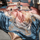 GobekUsa Luxe Gold Embroidery Palace Style Bedding Set - Duvet, Sheet, Pillowcases