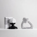 GobekUsa Abstract Portrait Resin Figure Sculpture Black and White Home Decor