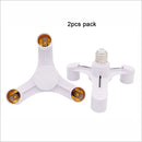 GobekUsa 3-in-1 White E27 Lamp Holder Converter Pack - Set of 2