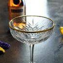 GobekUsa Gold Rim Coupe Goblet Glass for Cocktails and Champagne