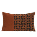 GobekUsa Caramel Color Velvet Sofa Pillowcase with Geometric Panelled Cushion Cover