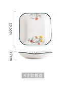 GobekUsa Bone China Rice Noodles Bowl and Dinner Plate Set