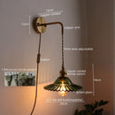 GobekUsa LED Wall Lamp Glass Copper Arandelas Para Parede Retro Style for Living Room