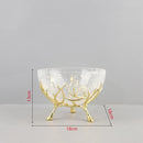 GobekUsa Golden Branches Glass Bowl Set for Home Kitchen Desserts and Snacks